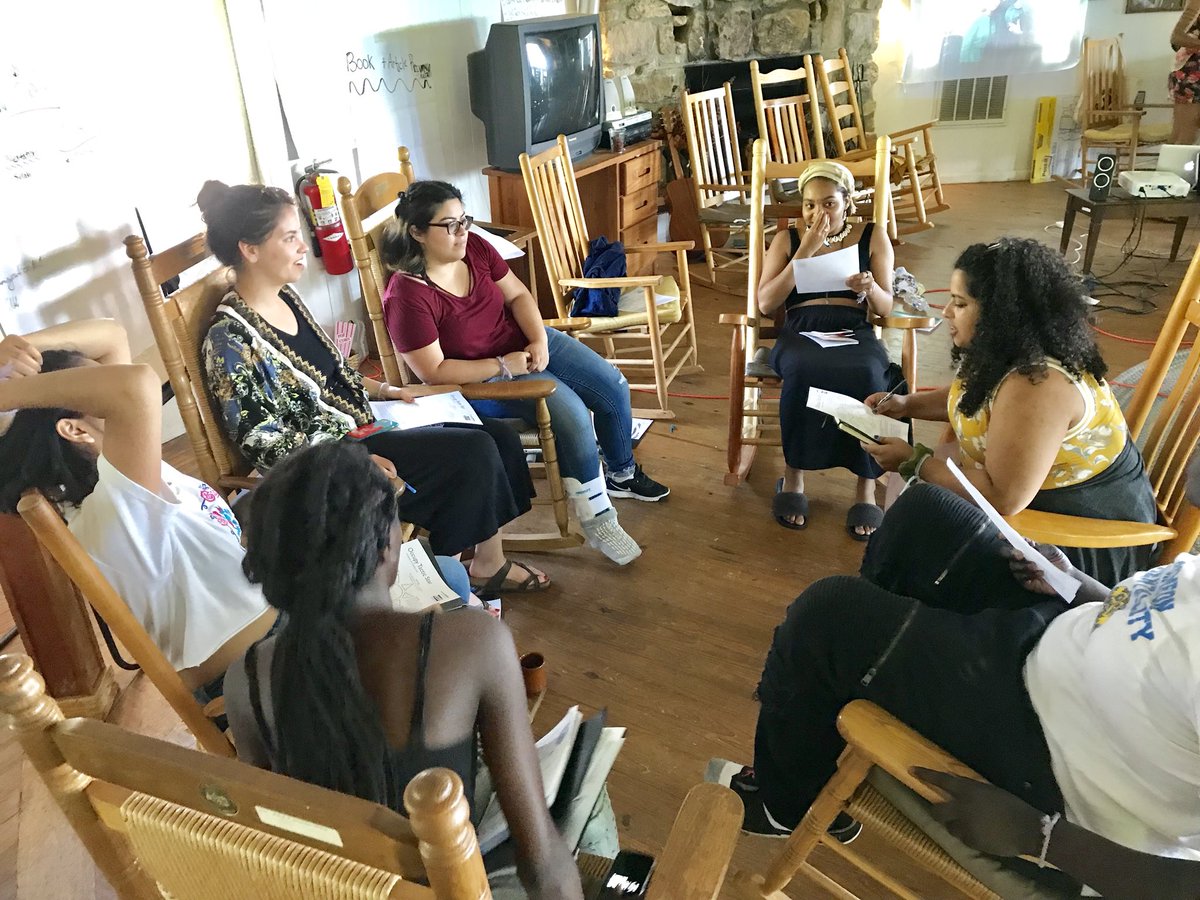 NoCopAcademy's tweet photo. It’s Day 3 at the @HighlanderCtr in New Market, TN! Today we’re learning about civil disobedience, tactics, and strategy. #NCAtoHighlander https://t.co/NtxQDcCpso