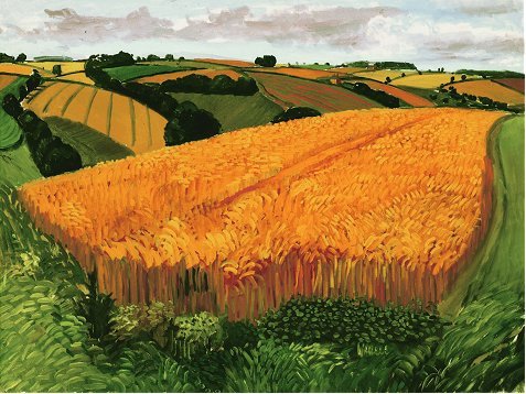 David Hockney, Wheat Field Near Fridaythorpe,  2005