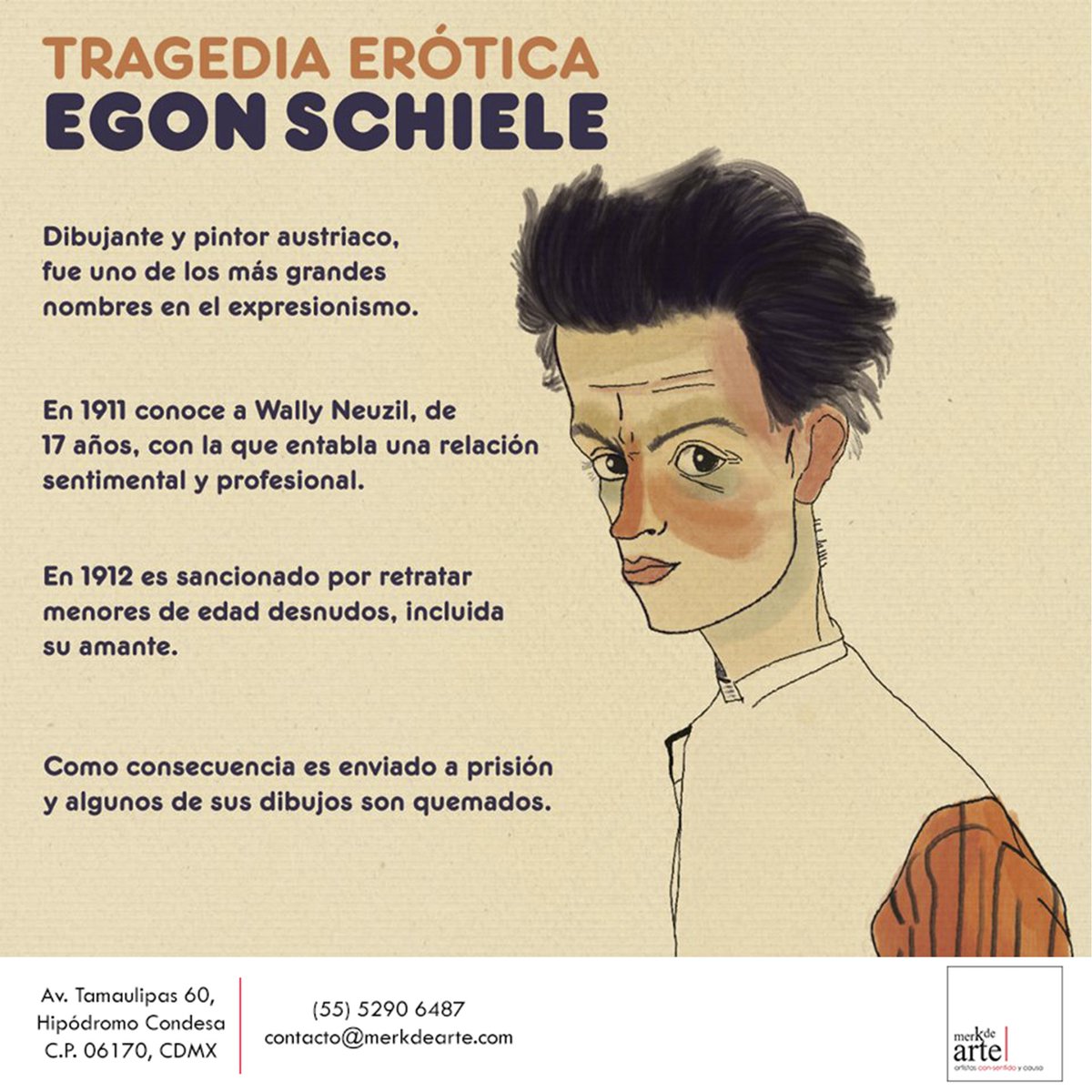 MerkdeArte's tweet photo. Egon Schiele, un pintor y grabador contemporáneo que fue alumno de Gustav Klimt
(55) 5290 6487 | contacto@merkdearte.com | https://t.co/YsiUSJVkhM
#FelizSábado #EgonSchiele #CDMX #Cultura #Arte https://t.co/AzLOo87aOX