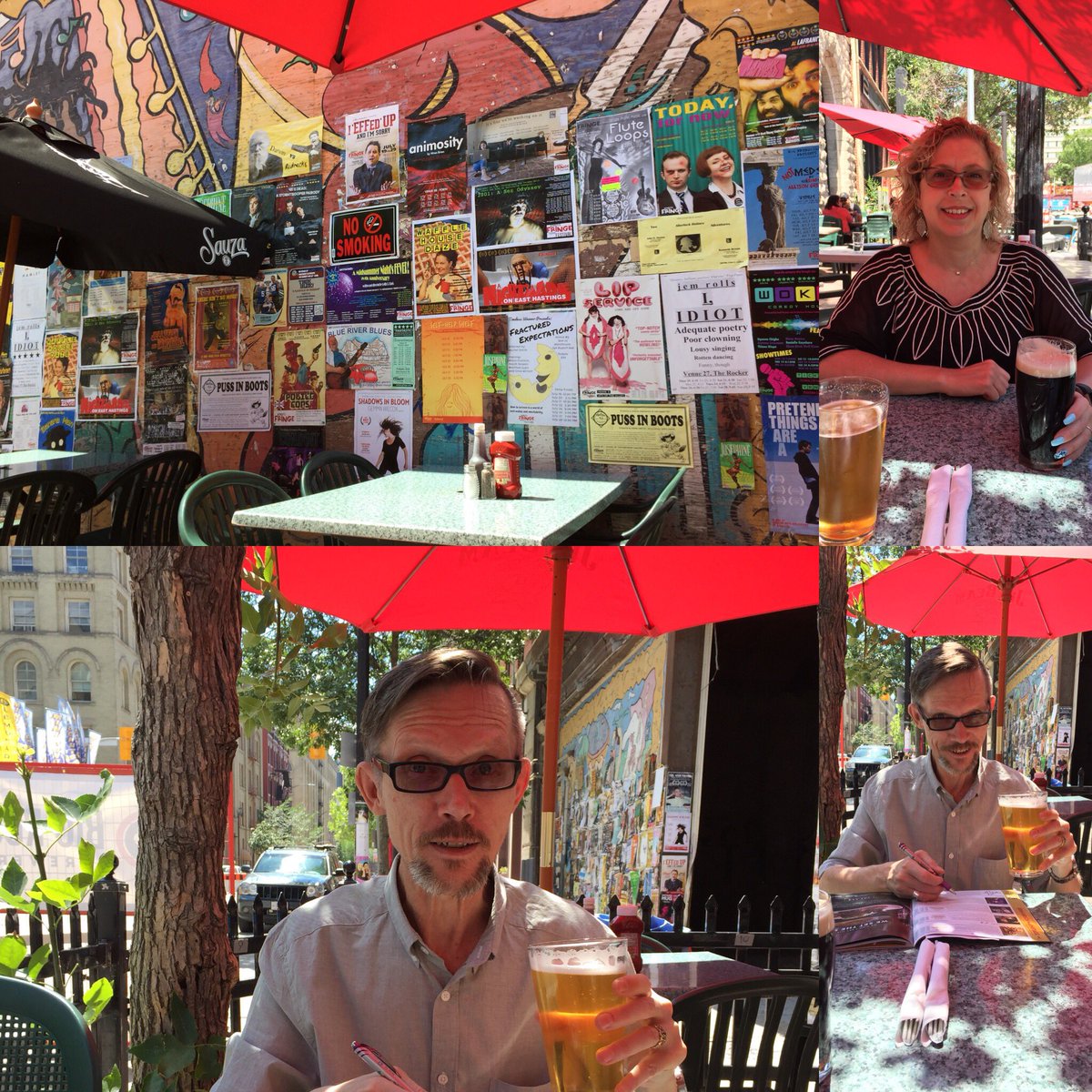 A__Kirkland's tweet photo. Let the #Fringing begin. 🎉 👏🏻🍺☀️Program & beer in hand, lunch ordered, sunshine. This what I call vacation. W/ my favourite person. @WinnipegFringe #fringefestival #fringefest #vacation #livetheatre #summertime #beerfoodfun #staycation #winnipeg #manitoba #theatre https://t.co/hBTJWhsqEd