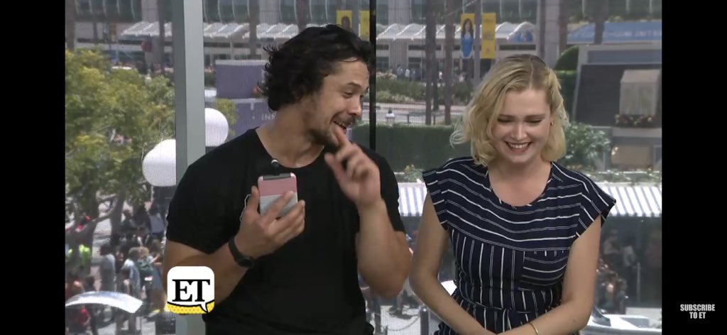 emkonopka's tweet photo. Bob talking about how warm he is all the time while chatting with @leanneaguilera, I have never related to anything more in my life 😂 #SameBobSame #AlwaysSweaty #The100 @WildpipM https://t.co/lANYLRKNHY