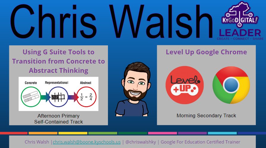CLDeRossett's tweet photo. Calling all Primary &amp; High School Teachers! You are in for a treat on Monday! #KYGoDigital LEADER, Chris Walsh, presents Tech Tools for YOUR classroom! Chrome, Sheets, Docs, Slides &amp; YOU! YES! #lessthan48hours https://t.co/OG4DbMZb2z