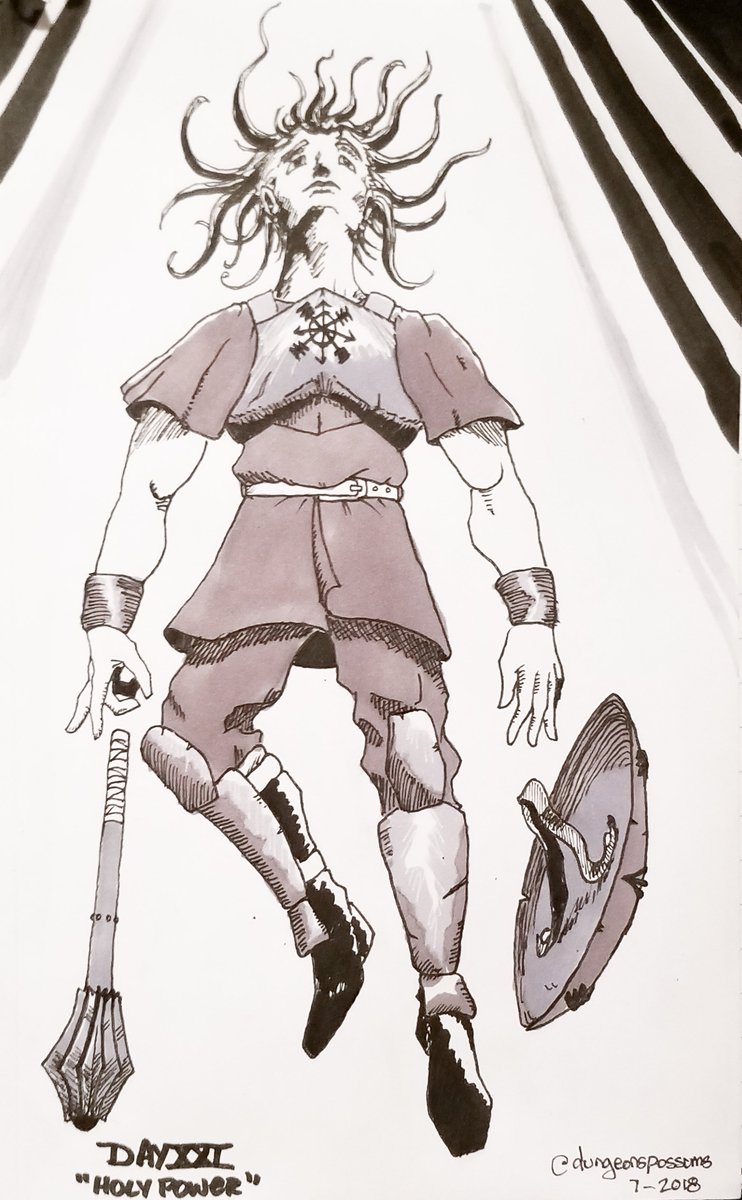 DungeonsPossums's tweet photo. It is #Day12 of the #SummerKnightsDraw #dnd art prompt on this lovely Saturday, so here is my take on HOLY POWER
In which a cleric of Kord is lifted up by the holy power of #pecdevelopment & #biggerarms and earns Kord's favor after devastating his enemies on the battlefield https://t.co/xjANxKMaMP