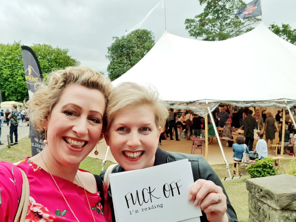 LouiseWriter's tweet image. A pleasure to meet @claremackint0sh at #HarrogateCrimeFest today. #FuckOffImReading #TheakstonsCrime
