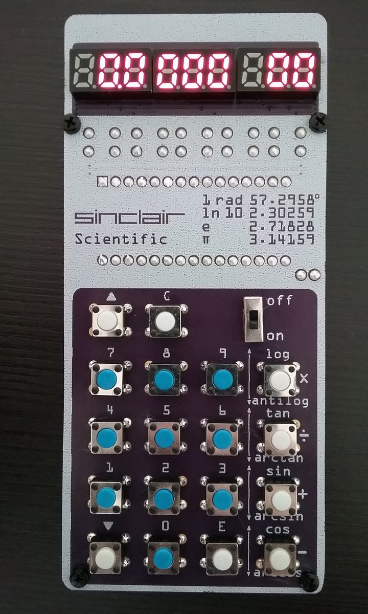 arduinoenigma's tweet photo. The first Sinclair Scientific Calculator Emulator on an @oshpark board with the correct dark/light color scheme, in Royal Purple.
Want it?
https://t.co/yCtNL7WY1y
#SupportAmericanManufacturing
#MadeInUSA https://t.co/B1ZIVwaX2N