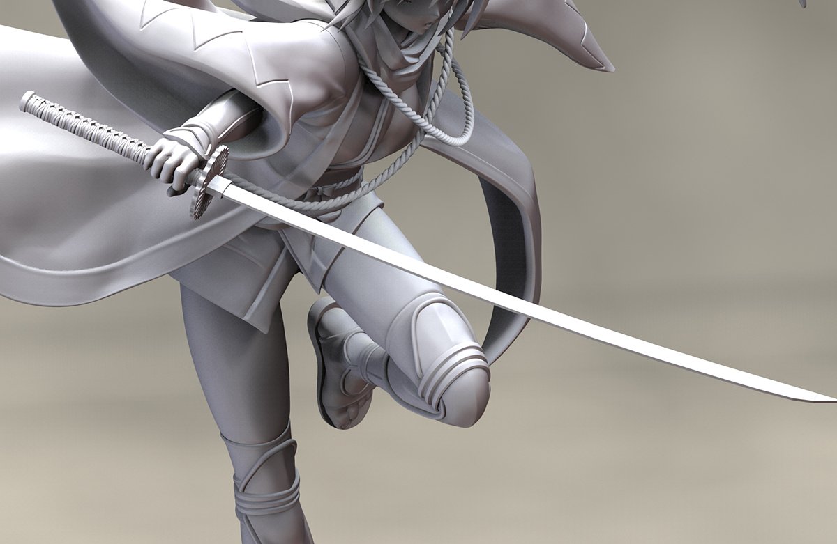 新作】FateGOより沖田総司が完成しました！ 未塗装未組立のガレージ