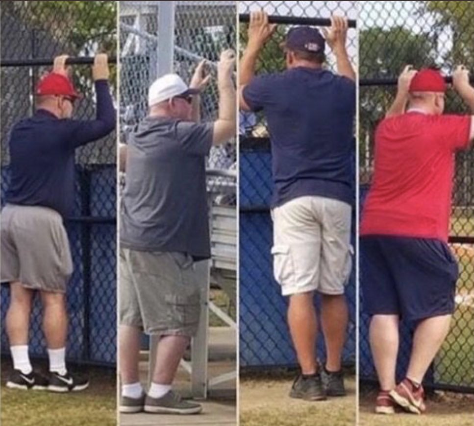 BushLeague101's tweet photo. official “my son plays travel ball” pose https://t.co/e6RkVn4ydq