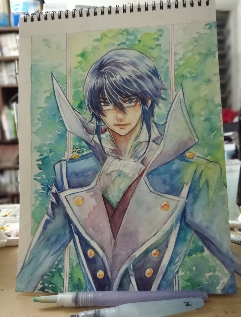 aldreichd's tweet photo. #ReisiMunakata from K.
Watercolor commission for Shunki Seirei.
Van Gogh 24 half pans on Strathmore 400 series 300gm watercolour paper.
#宗像礼司 #scepter4 https://t.co/euIZfjoJxo