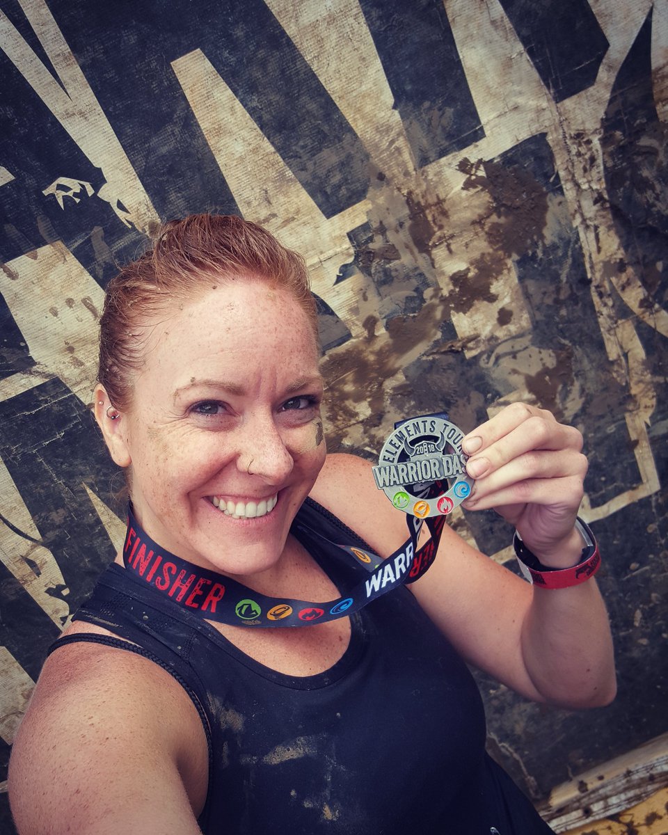 LoveYourRedness's tweet photo. And there it is, my 1st ever @WarriorDash in the books with a little #fire, #mud, and #FUN!
#warriordash #elementstour #warriordash2018 #ineedashower #mudinnewplaces #dirtycrevices https://t.co/EdqFuKv9J9