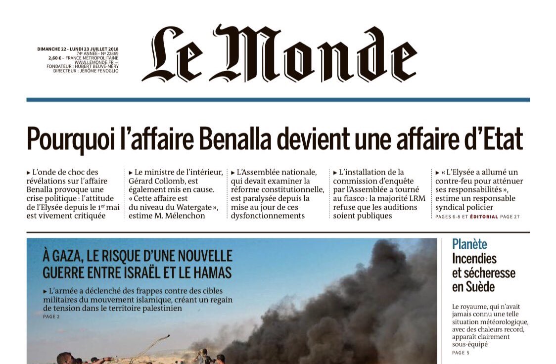 Le Monde spricht von einer Staatsaffäre .. elysee hat affaire um gewalttat des Mitarbeiters der fuer die Sicherheit von #macron zustaendig war vertuscht.. warum? Was weiss er um so geschützt zu werden? #frankreich