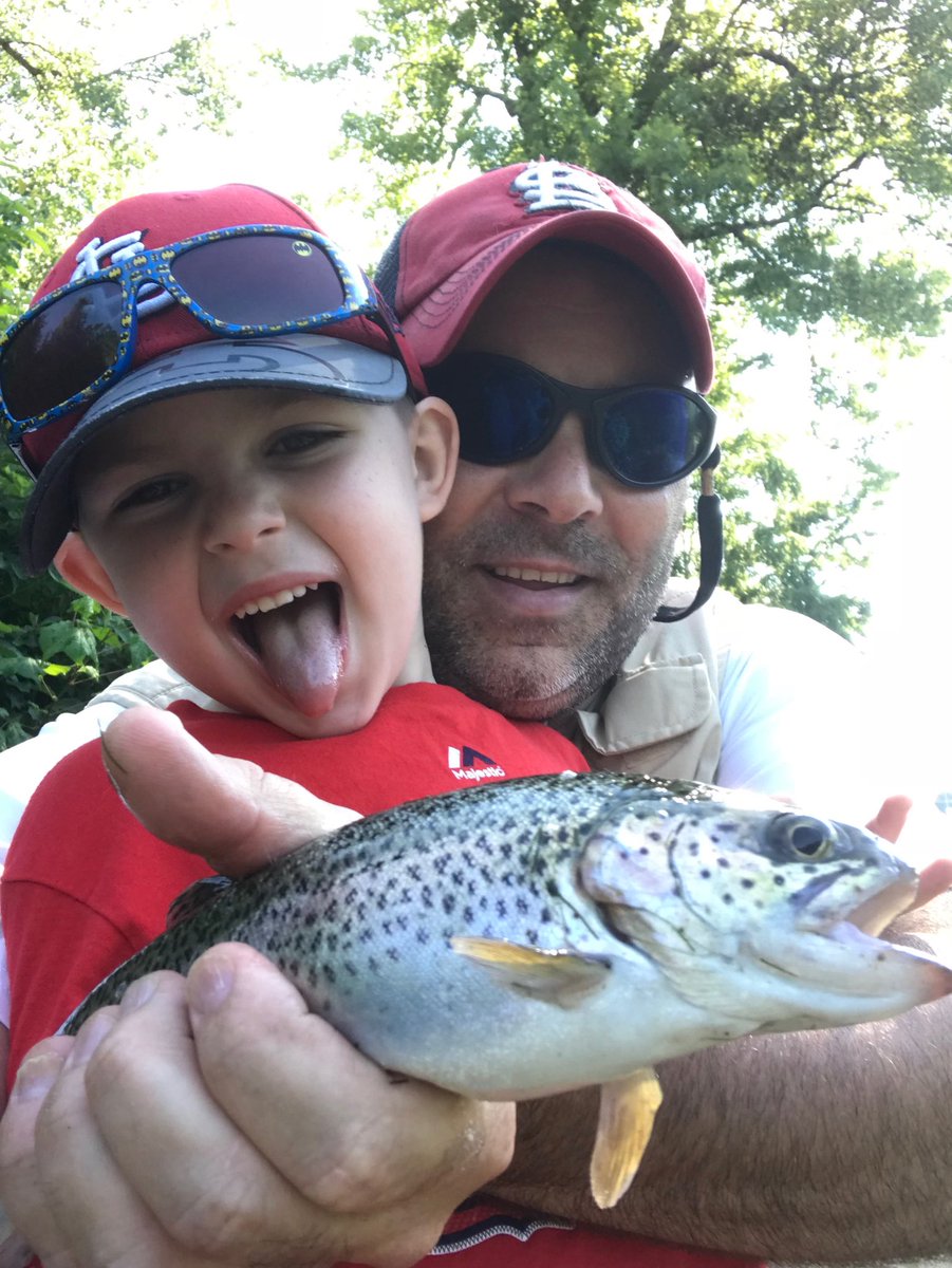 PeteCerone1's tweet photo. Catch of the day. Boy’s first trout. #troutslayer #troutbuster #bazinga https://t.co/uMgxKoYABr