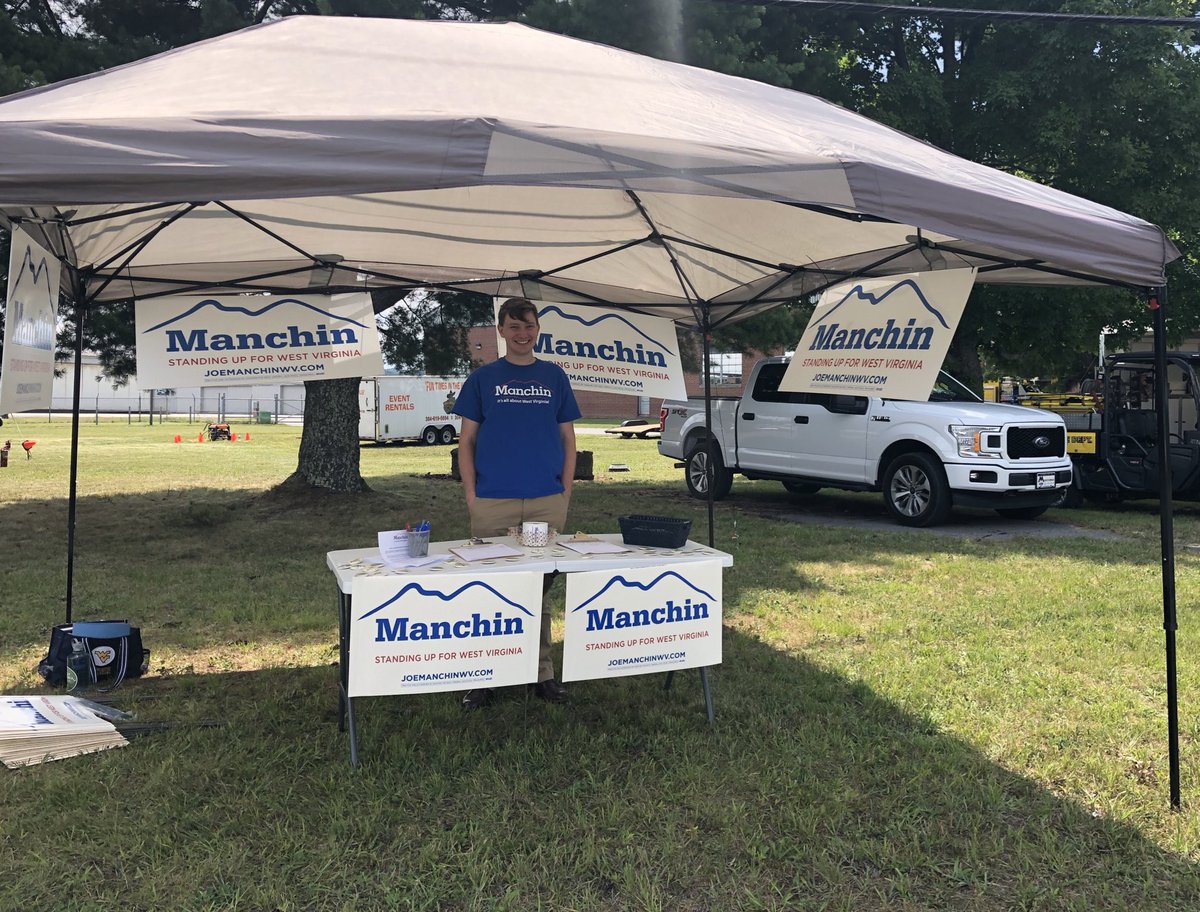 JoeManchinWV's tweet photo. Come see #TeamManchin today at the Friends of Coal Auto Fair at the Raleigh County Memorial Airport and get your Manchin bumper sticker and one of our brand new buttons! #wvsen https://t.co/aJhE1p7UuW