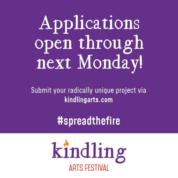kindlingarts's tweet photo. We are accepting applications through 5pm on Monday, July 23rd! If you’ve got a radically unique project to share with #Nashville, apply now via https://t.co/SZGifPfWch! 

#nashvillearts #NashvilleTheatre  #spreadthefire https://t.co/24xWVD5jL8