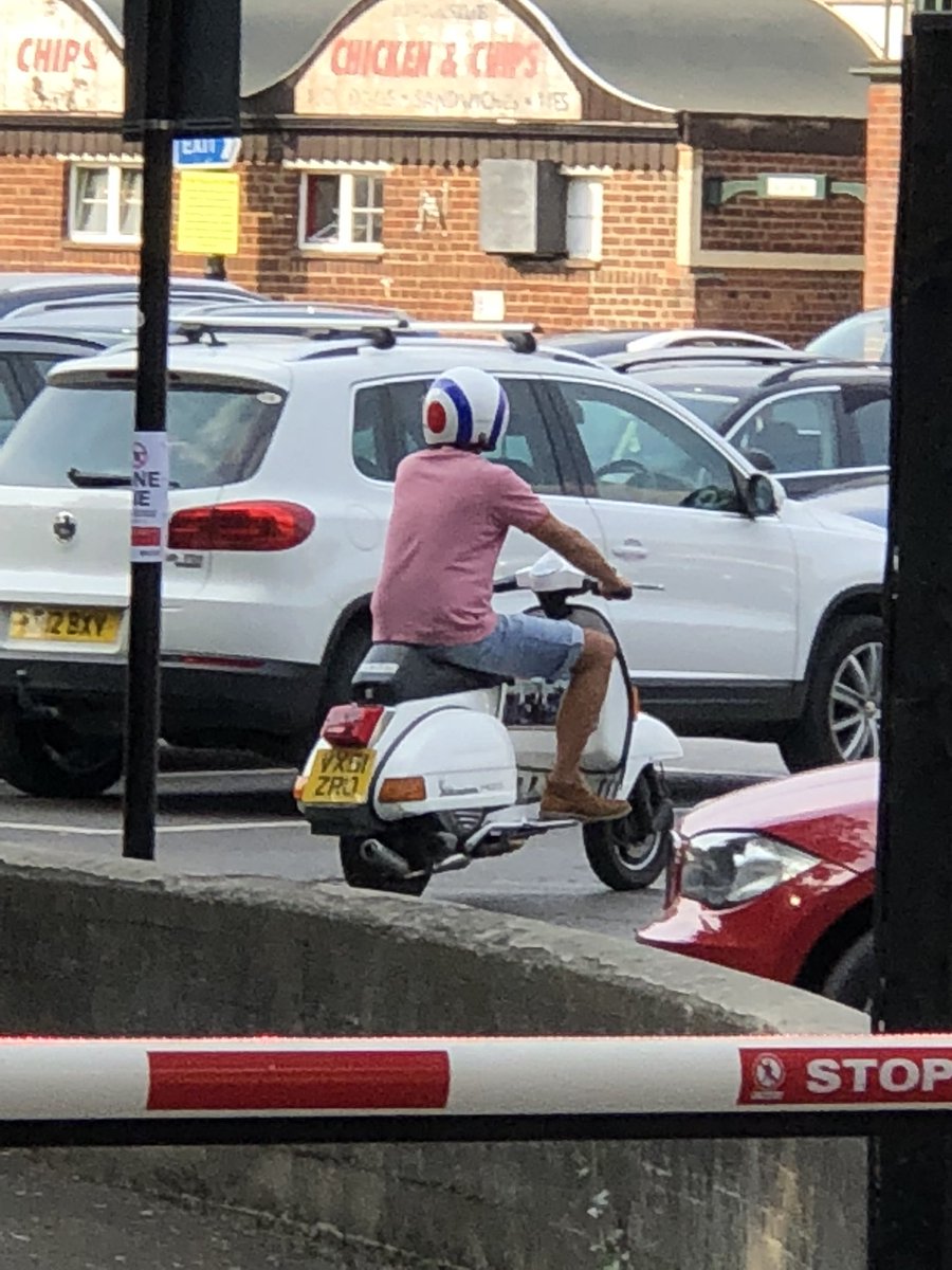 scats79's tweet photo. @ThamesVP there is two middle aged men driving their scooters on the passageway on The Goswells in Windsor, lots of small children about and these pillocks are using it like a road https://t.co/Dt4wo4WTjd