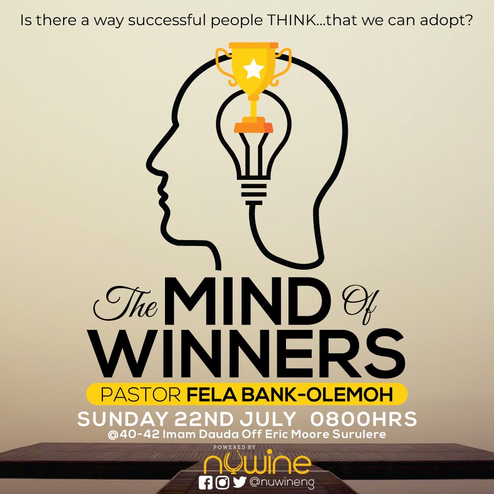 fotasurulere's tweet photo. Is there a way successful people think that is radically different from how others do?

Are there habits that are common with high-flyers and accomplished people?

Are there characteristics common with winners that are innate and cannot be learnt? https://t.co/lnOY3g6OpZ