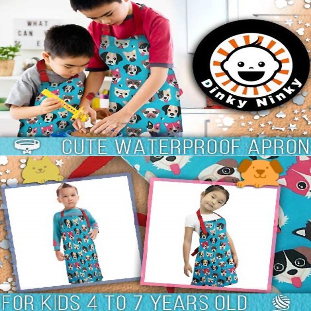 DinkyNinky's tweet photo. Child Apron For Any Activity - With adjustable neck strap and tie waist
SUITABLE FOR 4 – 7 year old
FUN DOG PRINT– makes a great gift
KEEPS CHILD DRY, CLEAN and cute looking
EASY WIPE CLEAN print area measures 17″ wide x 22″ long!
https://t.co/yKlywEoGAI #Apronforkids #Dinkyninky https://t.co/uzbf0yGaSD