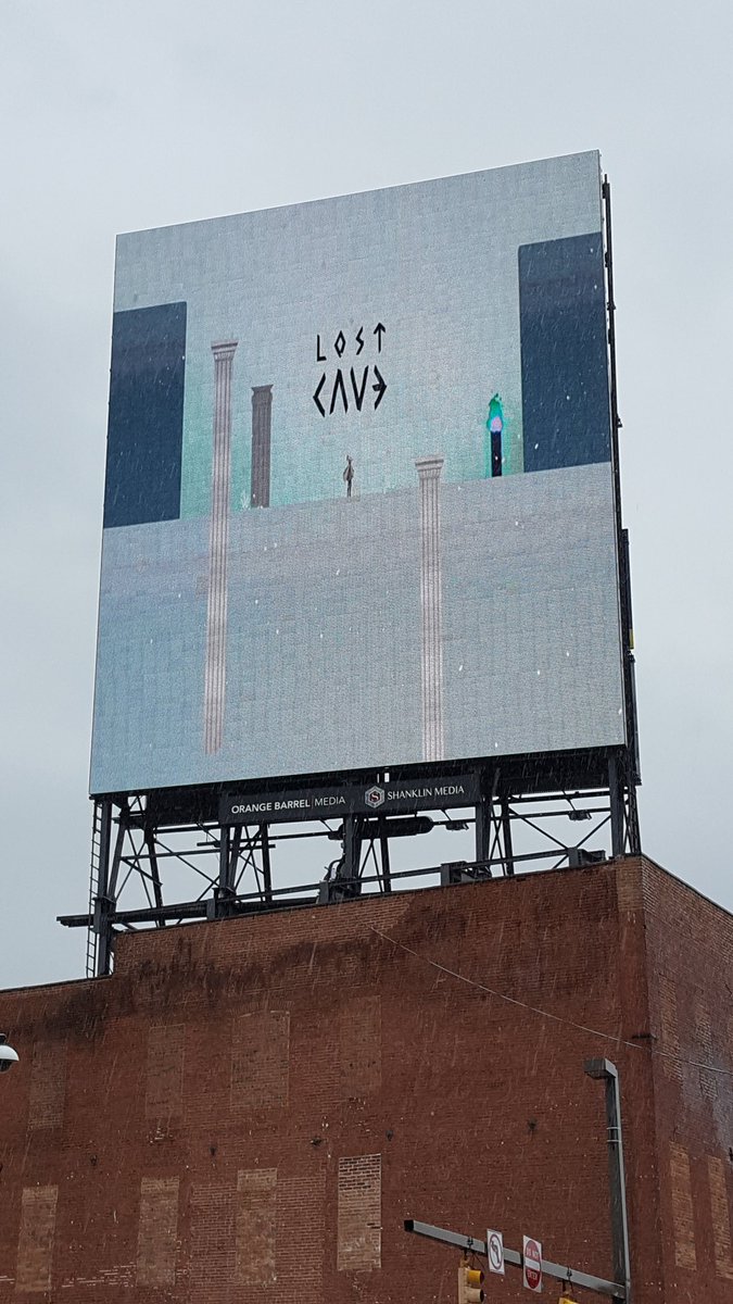 ganglyfish's tweet photo. Psst, if you want to play or see Lost Cave at @ArtscapeBmore in a unique way maybe you should come to the Baltimore LED Art Billboard today at 2 pm. #indiegames https://t.co/TTuGCgJiwE
