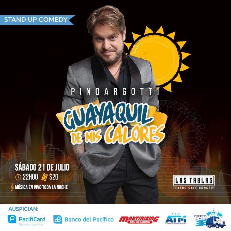 MasterBandEC's tweet photo. Hoy nos vemos en @lastablasgye para seguir festejando a Guayaquil con humor https://t.co/OxxVf4a9Ri