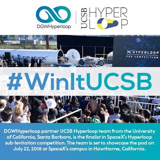 DGWHyperloop (@dgwhyperloop) on Twitter photo All the best team <a href="/UCSBHyperloop/">UCSB Hyperloop</a>! We're thrilled for your performance at the SpaceX Hyperloop Pod Competition. #WinItUCSB!
#DGWHyperloop #Hyperloop All the best team <a href="/UCSBHyperloop/">UCSB Hyperloop</a>! We're thrilled for your performance at the SpaceX Hyperloop Pod Competition. #WinItUCSB!
#DGWHyperloop #Hyperloop