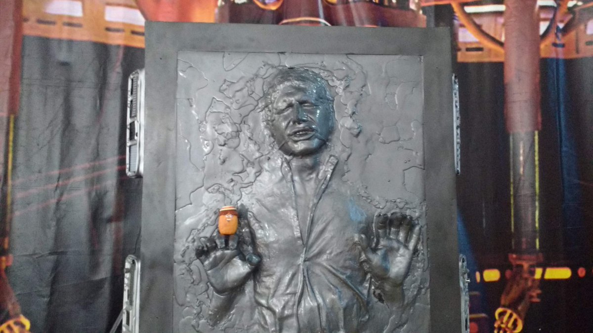 AdvMightyNugget's tweet photo. Hang in there Han!  Being frozen isn't too bad, you can take it from me!

#HanSolo #McFun #StarWarsSaturday #StarWars #McNugget https://t.co/eiHMcZfsCx