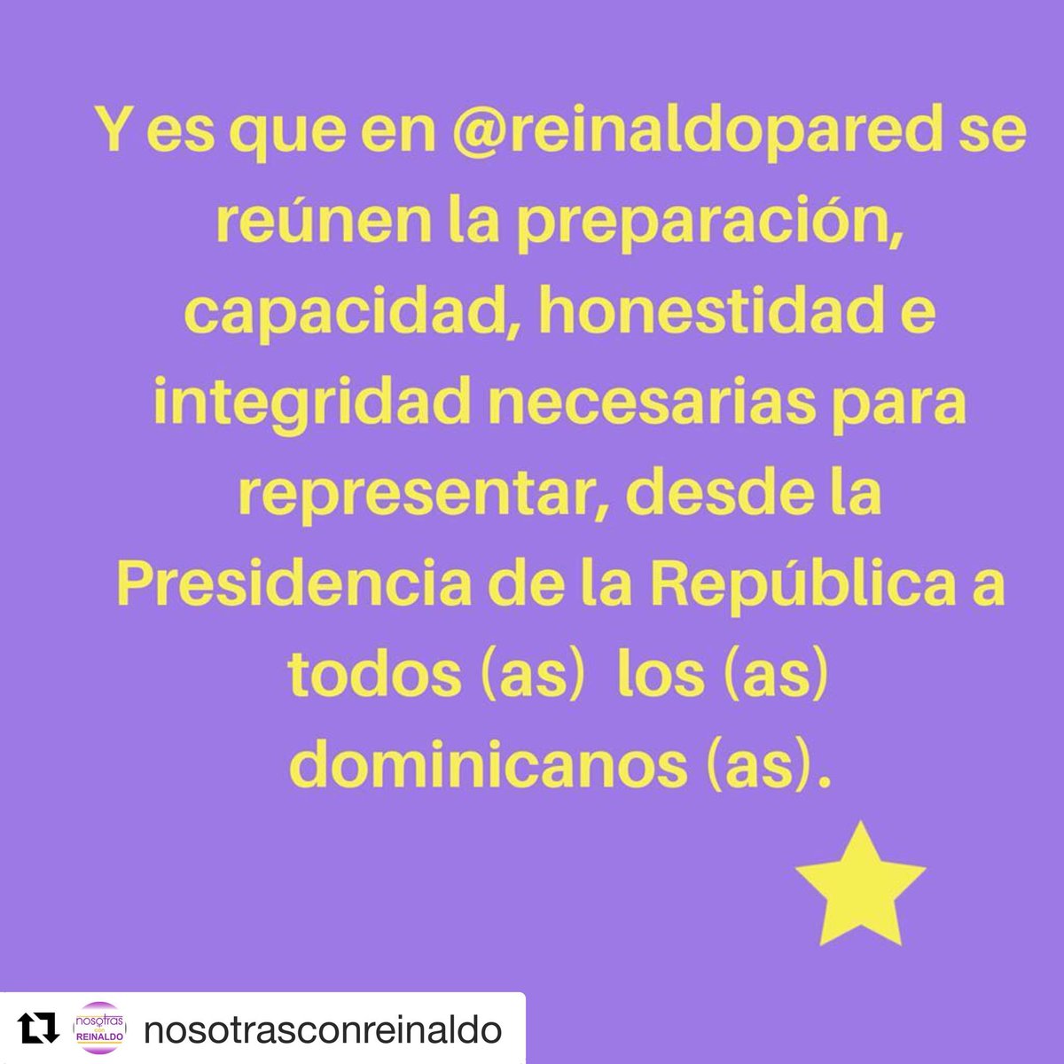 ConReinaldo's tweet photo. Debemos seguir con el avance sostenido que tiene nuestro país @ReinaldoPared el único que puede seguir la obra del profesor #Bosch #EsTiempodeReinaldo https://t.co/wBx7UDhAn3