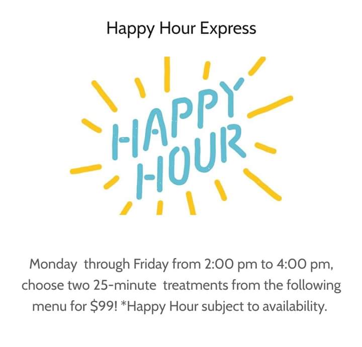 Join us for Happy Hour! 
View the 25 Minutes Express Menu at : 
spaprimpandpolishssi.com/25-minute-trea…