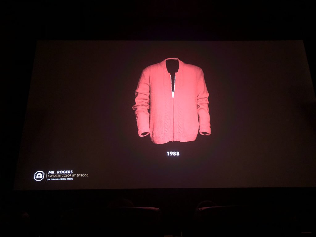thedrewpowell's tweet photo. I can’t remember when I’ve needed to see a film more than I needed to see @MrRogersMovie today. Thank you #MorganNeville and @TremoloDocs for that eye duct cleansing. We miss you #MisterRogers You were more than a sheep, you were a shepherd...🙏❤️ https://t.co/qxfCW5D5xP