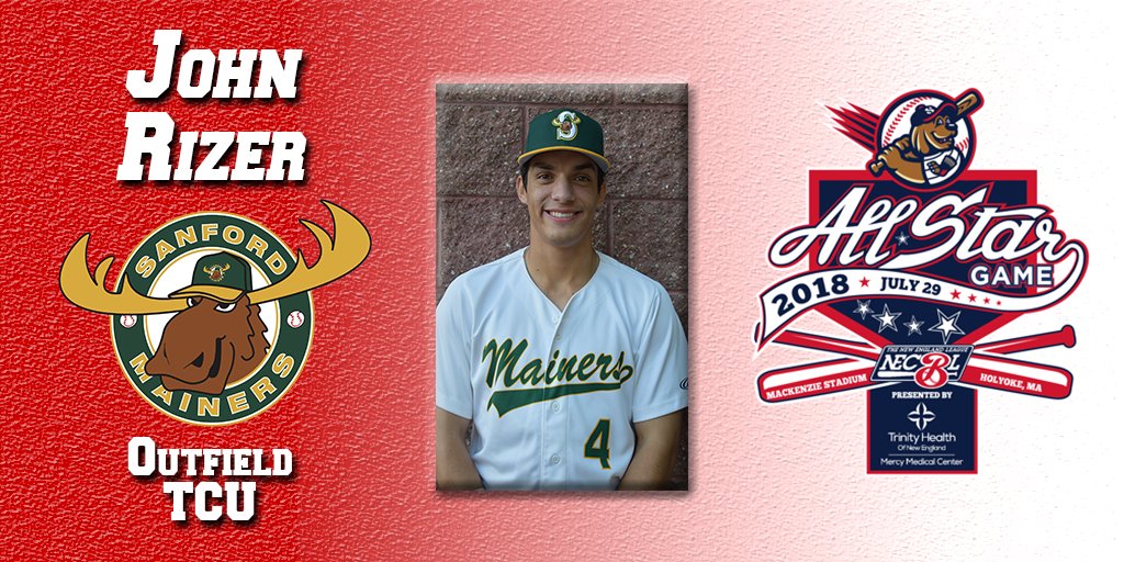 TheNECBL's tweet photo. Playing in the outfield for the North is @john_rizer from the @Sanford_Mainers and @TCU_Baseball https://t.co/vIMtnodQBX