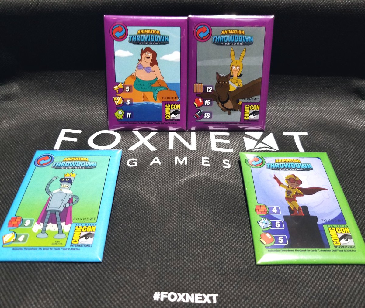 FoxNext's tweet image. So who’s joining Bender and Steve? Peter and Louise of course! 
Snatch them up at 12 at our FoxNext SDCC Booth 2543! But come quick, they are a hot commodity!

#FoxNext #SDCC