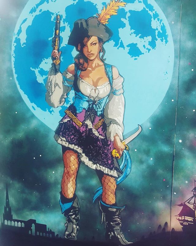 Great day at the #bristolharbourfestival #Bristol plenty of #food #drink and #pirates. #streetart #urbanart #summer #harbour #arnolfini #chebabristol #Lemak #streetart #art #moon #pistol #sword #tricornerhat #wench #graffiti #graffitiart #graff ift.tt/2uRur0H