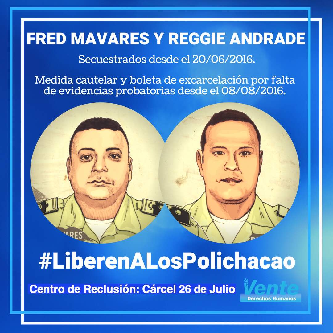 VenteDDHH's tweet photo. #21Jul | Familiares de Fred Mavares, Polichacao rehén político de la dictadura, informan q fue trasladado a un área de presos comunes en penal de Guárico. Alertamos el riesgo q corre su vida y exigimos su inmediata liberación, así como la de Reggie Andrade. #LiberenALosPolichacao https://t.co/IlmMErCqP2