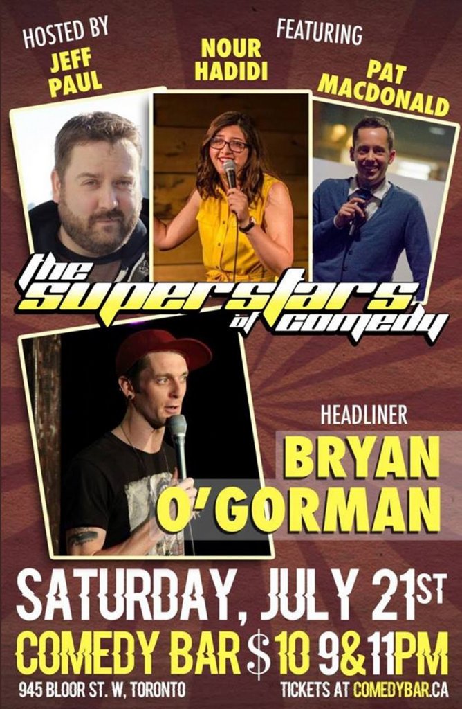 NeverSleepsNet's tweet image. TONIGHT! Fans of #ThePotatoFiles and @jeffpaulcomedy, come out to The Superstars of Comedy at @comedybar! 9PM: buff.ly/2A0E9Ue 11PM: buff.ly/2uAmaPE #TOComedy #Toronto #comedy