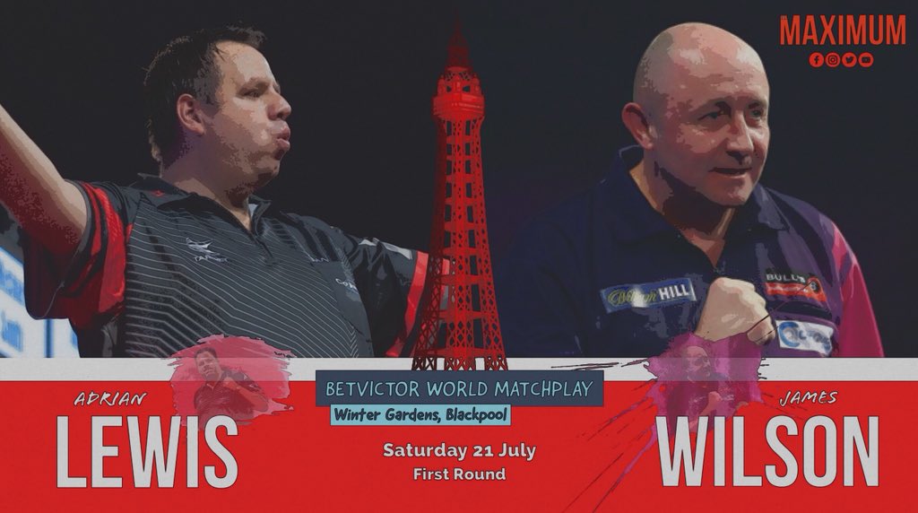 bhdarts's tweet photo. 🎡 Adrian Lewis will kick-off this year’s World Matchplay as he faces James Wilson!
🍪 Can @biscuit180 claim his first win over @jackpot180 at the Winter Gardens?
#BVDarts #WMP18 #TheMaximum https://t.co/WwwrkQjgDn