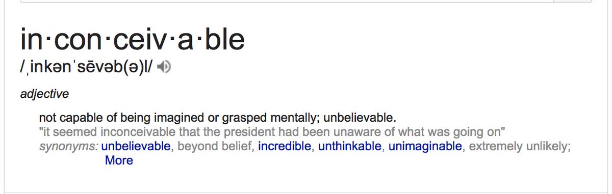 Dictionary.com current definition of inconceivable :)