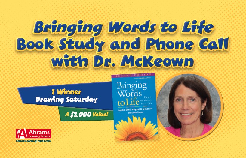 AbramsLearning's tweet photo. Enter our raffle at #ILA18. One of our big prizes is a book study with a phone call from autho, Dr. Margaret McKeown! #teachers #engchat https://t.co/Eds76zmvEt