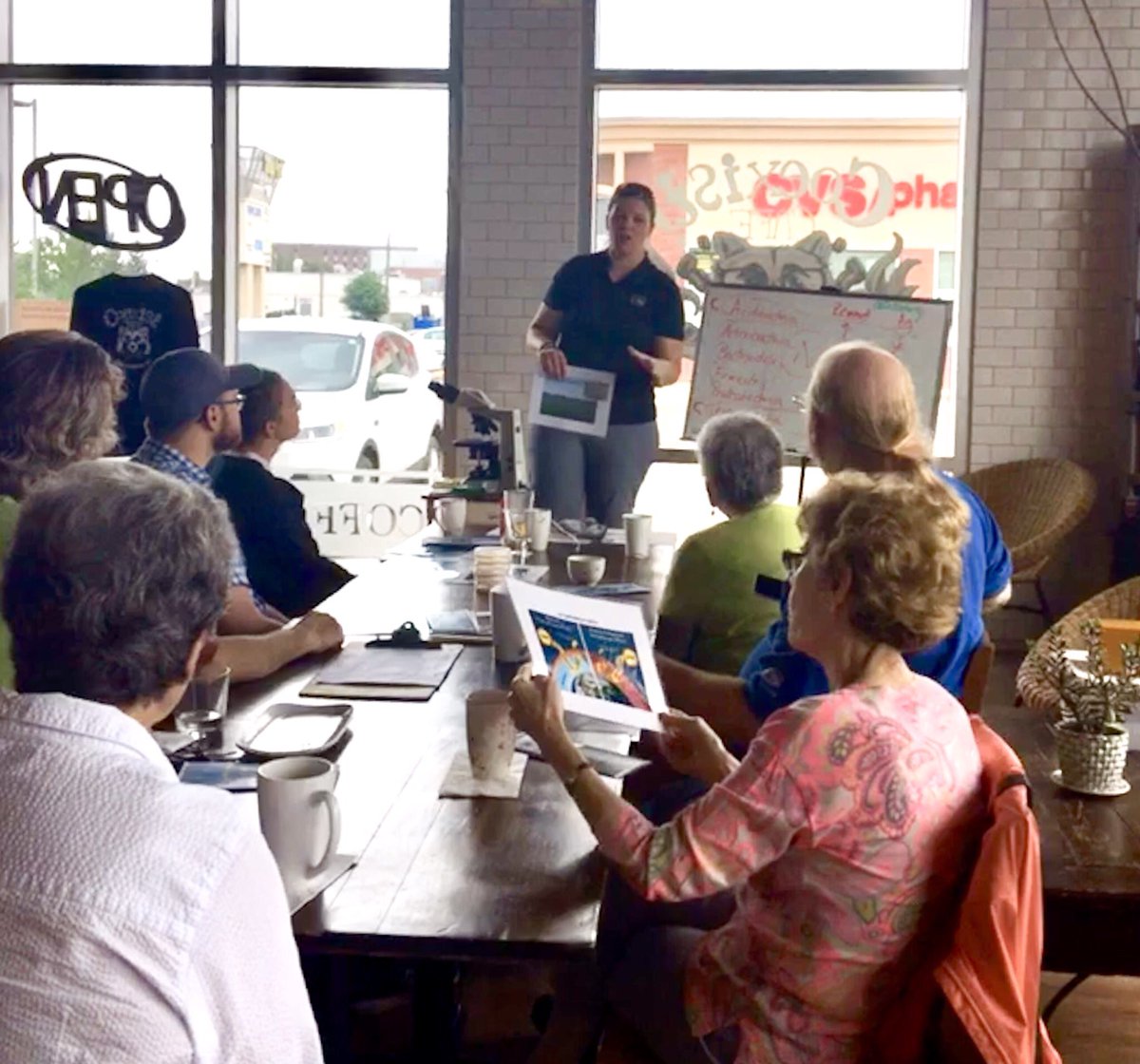 Many thanks to @swmlc for inviting <a href="/alliespring/">AllieSpring</a> and I to talk about microbes today, and to our awesome audience.  And very special thanks to <a href="/CoexistCafe/">Coexist Café</a> for saving us from the rain.  We had a great time!