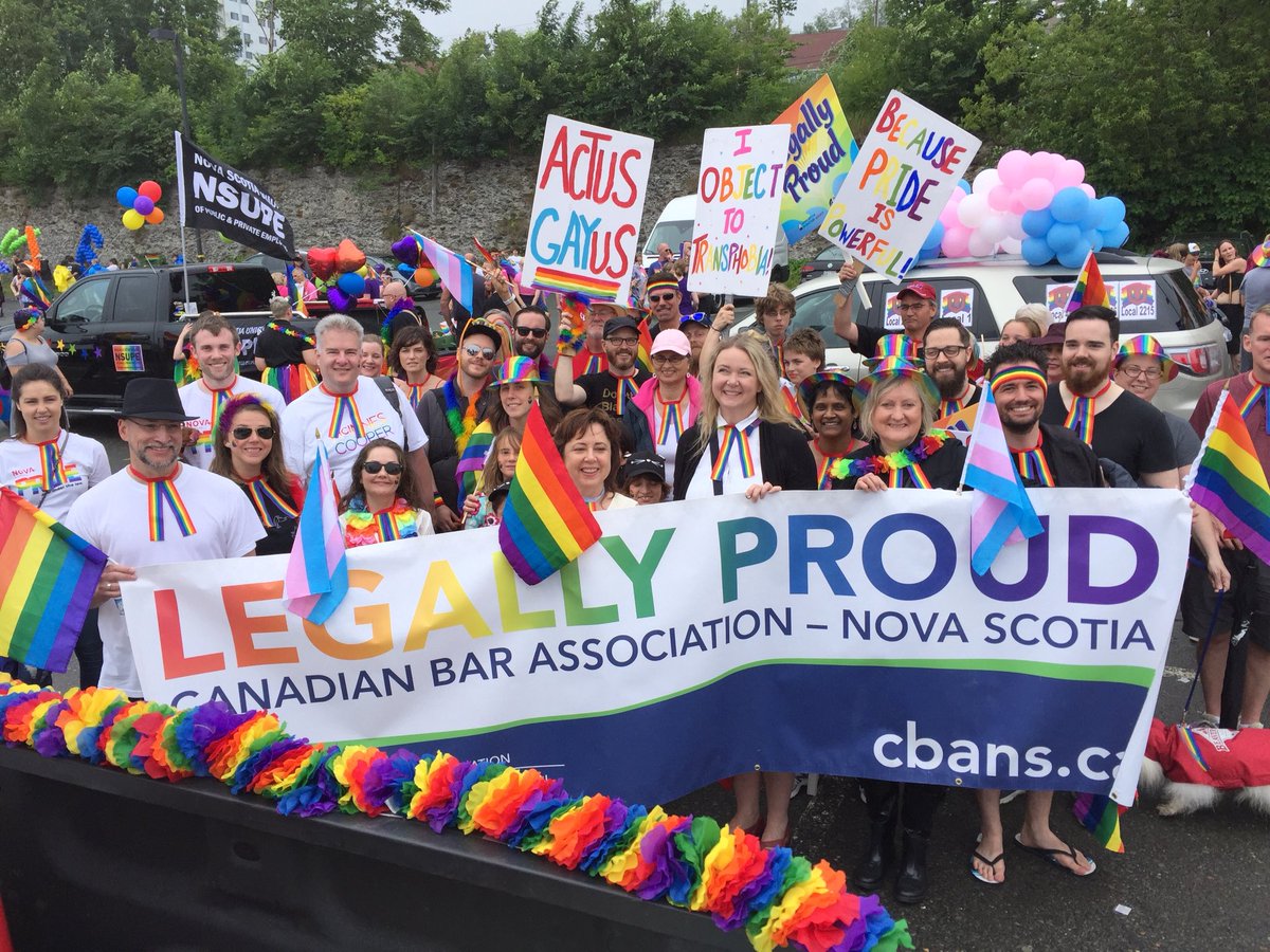 RayAdlington's tweet photo. What an awesome and moving experience it is to join dozens of my @CBA_News @CBA_NS colleagues and their families in the @HalifaxPride parade today and see all of the public support along the route. #LegallyProud #HFXPride2018 https://t.co/Mat8IkYIRS