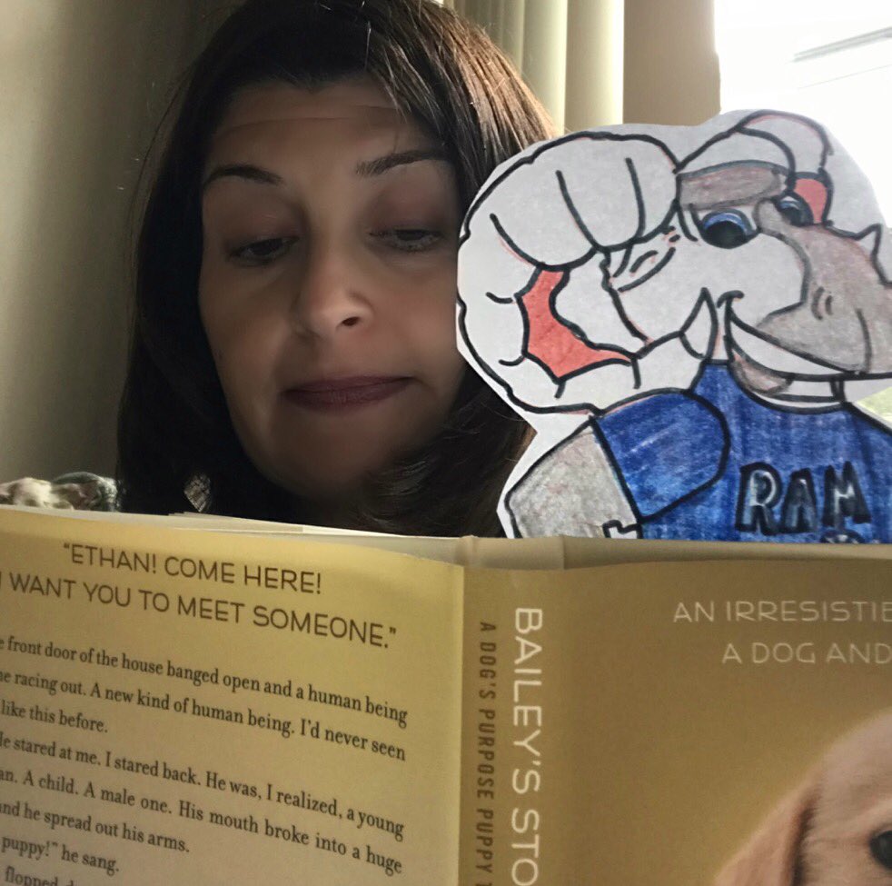 kwitt25's tweet photo. Catching up on my reading list with Ronnie the Ram. So many books so little time. #howellreads #ramtownreader https://t.co/bOlAW4S9eo