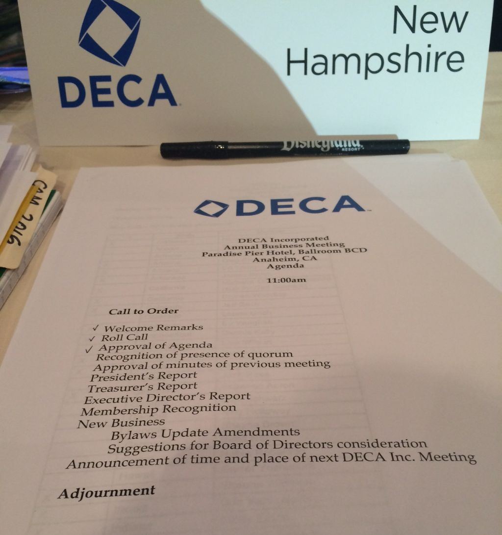 NHDECA's tweet photo. Less than a month 'till the next @DECAInc #CAMConference in Orlando: #NHDECA #ReadyForIt to prep for upcoming #DECAYearAhead! https://t.co/q58b2ql5Dl