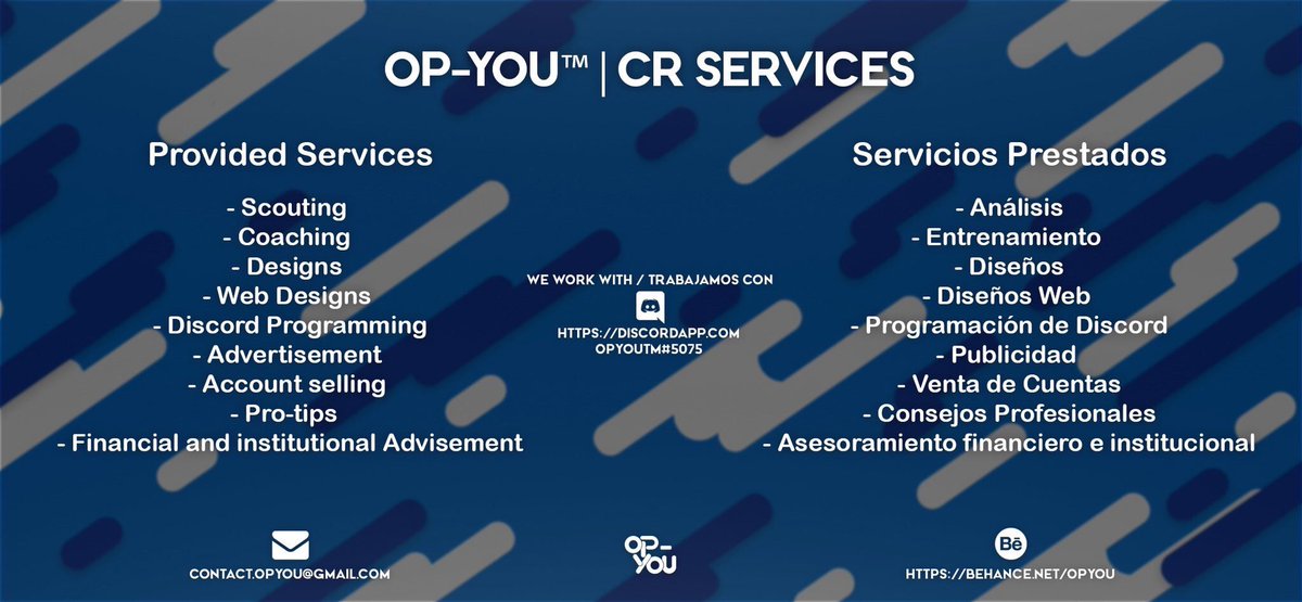 Buenas Tardes #OPs 

¡Estamos en #Verano! 

Deja que #OpYou haga el trabajo pesado por ti mientras tu disfrutas el sol y te relajas

¿A QUE ESPERAS?
Aprovecha esta oferta veraniega antes que se acabe

Abajo hay una lista con nuestros servicios. Más información al 📩
#Op #CR #Ad