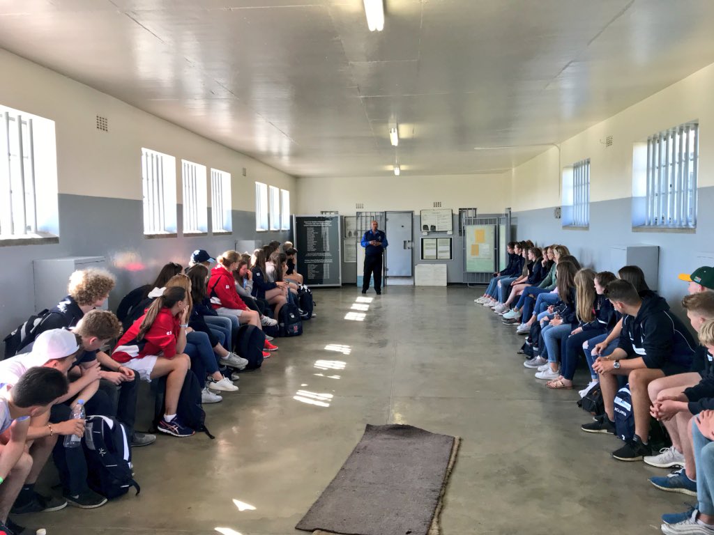 ReigateGSrugby's tweet photo. Thought provoking visit to @Robbenislandza to see where #NelsonMandela was imprisoned for 18 years #importantlearning #biggerpicture Also visited @Rondebosch_Boys to see them play @StellenbergRugb #NotABadPlaceToPlay #schoolboyrugby #touring @rgsheadmaster @Real_ORRFC @RGSSport https://t.co/zvCSJuHvEu