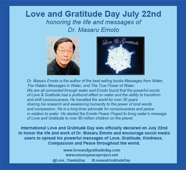 Love_ThanksDay's tweet photo. Tomorrow July 22nd is International #LoveandGratitudeDay  Let's flood the internet with a wave of love, gratitude, kindness,compassion, unity and peace through positive posts. Get creative and  make sure to use the hashtag #LoveandGratitudeDay and @Love_ThanksDay with your posts! https://t.co/0UL1NgXCzU