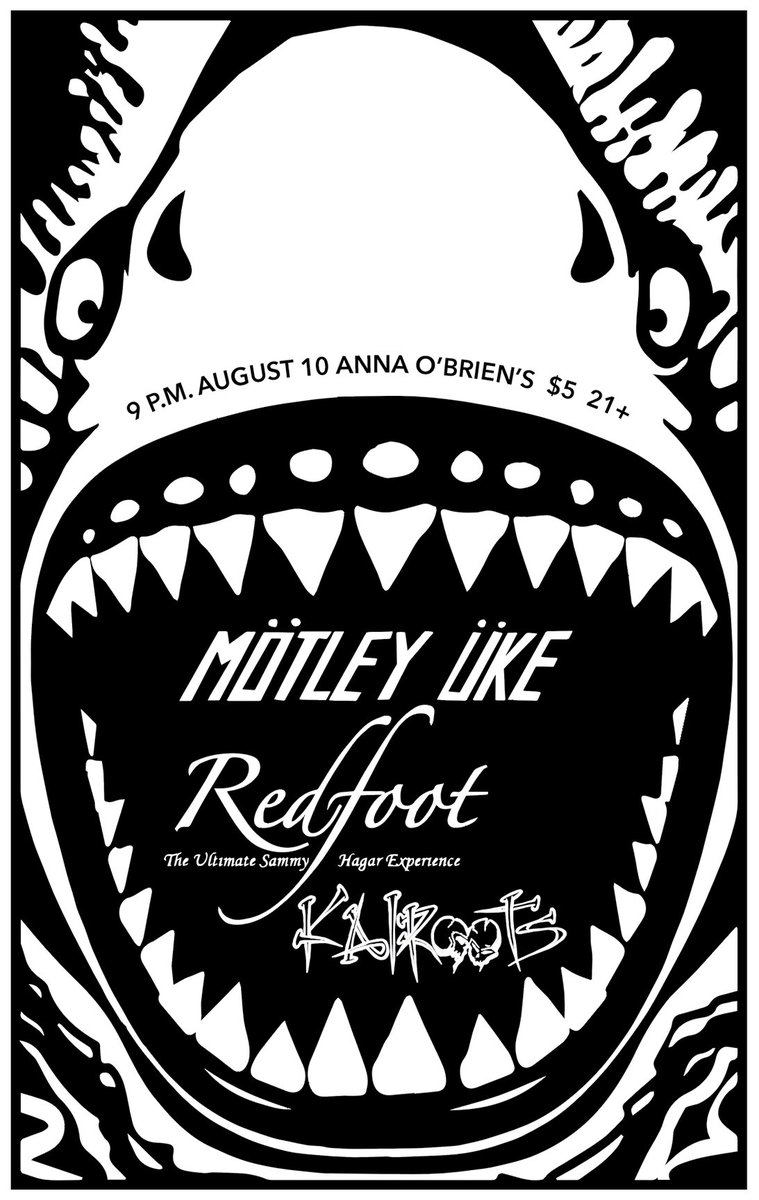 bitershark's tweet photo. To all those who #support #local #livemusic … Off we go! (And we do go off.) Motley Uke and Redfoot are co-headlining a show at Anna’s in #Honolulu on Friday, Aug 10. KaiRoots is the closer. Get ready for hard rock, #Oahu style. #ukulele https://t.co/0D9LjF2V2S