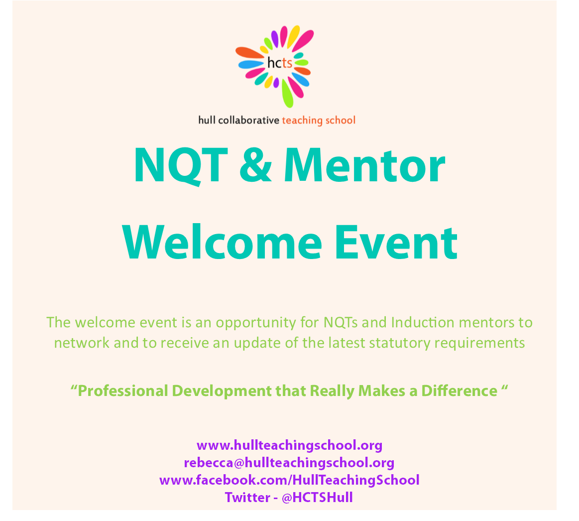 HCTSHull's tweet photo. The NQT &amp; Mentor Welcome Event is happening on Wednesday 12th September! 
Please either email or book on via this link - https://t.co/WPSWFrmicr https://t.co/SCagymsoTB