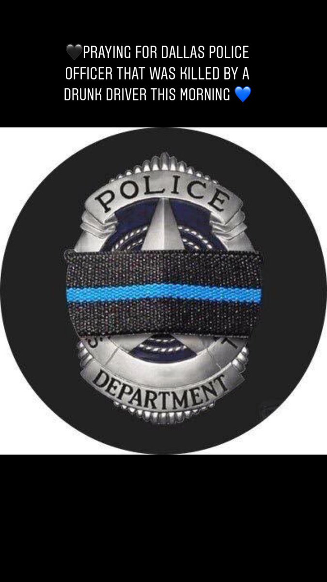 Em_Scottys_Girl's tweet photo. ๐๐ค๐ Praying for Dallas as they lost a Police officer this morning do to a drunk driver this morning ๐๐ค๐ #PrayingforDallas https://t.co/MiB2D1P5Hw