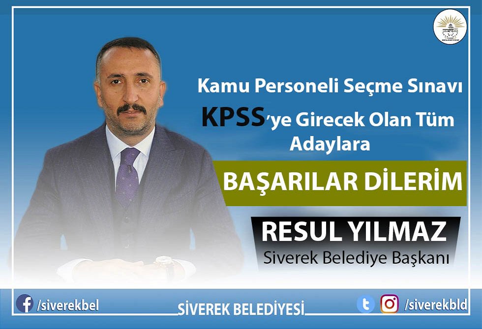 Siverekbld's tweet photo. Başkan @ResulYilmaz63: "Bilginiz ve öz güveninizle başarılı olacağınıza inanıyor, pazar günü yapılacak olan Kamu Personeli Seçme Sınavı #KPSS'ye girecek olan tüm kardeşlerime başarılar diliyorum."
#KPSS #kpss2018 https://t.co/el9Fb0SLLg