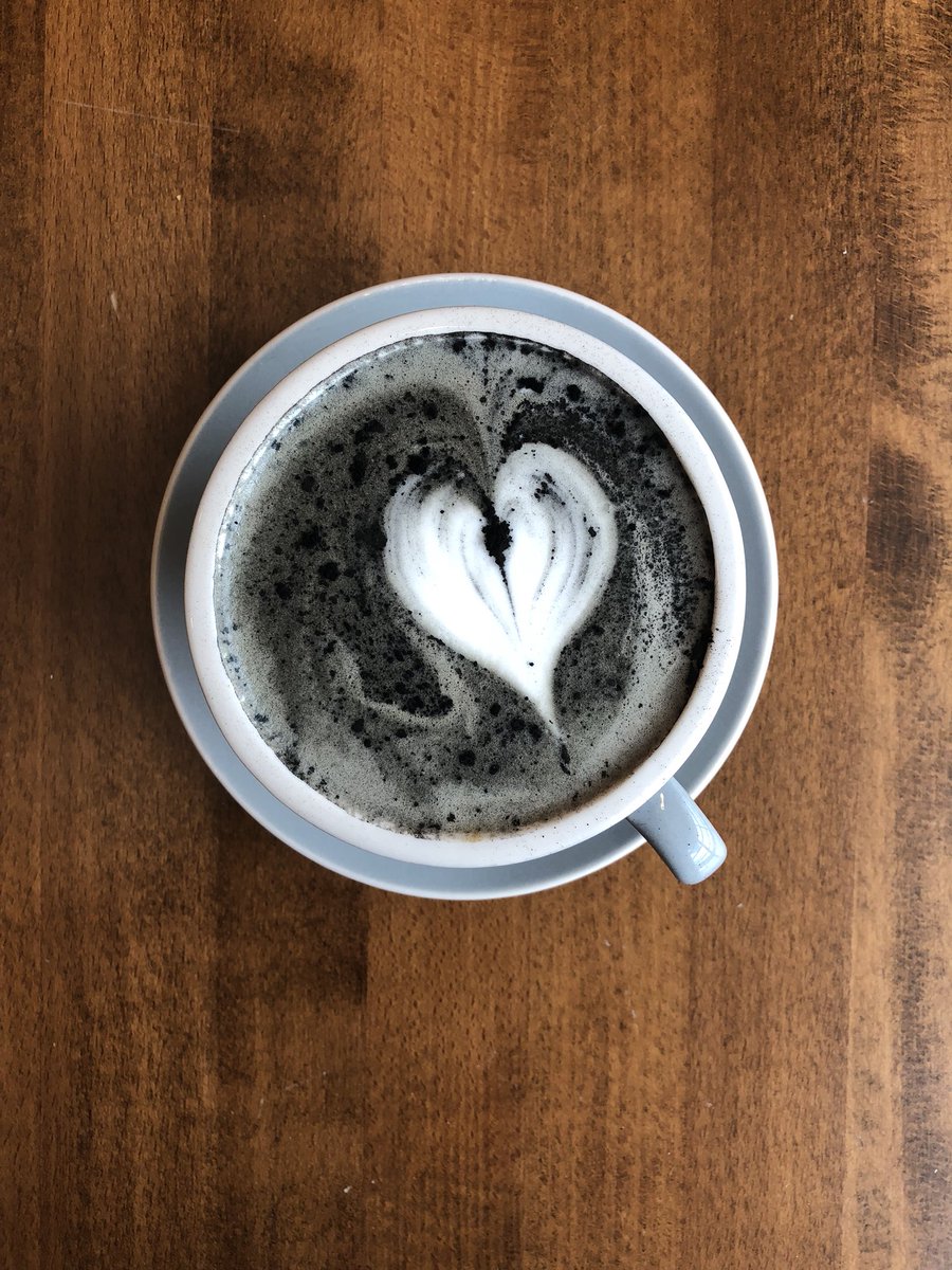 Julezbugs's tweet photo. Coffee as dark as my soul #beansncream #coffee #cute https://t.co/lTNZWKraFz