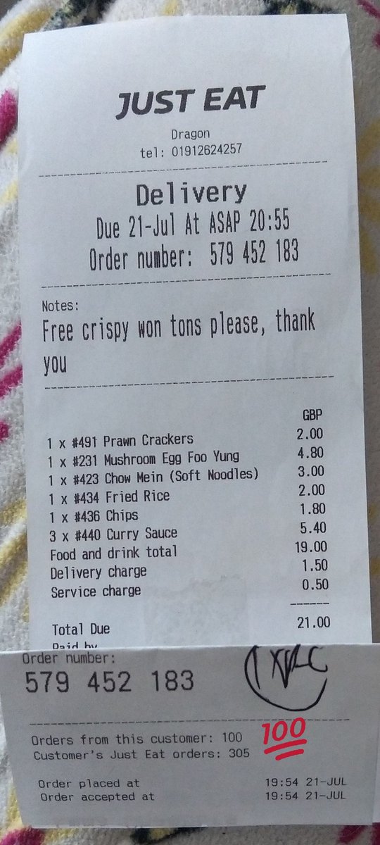 just eat first order