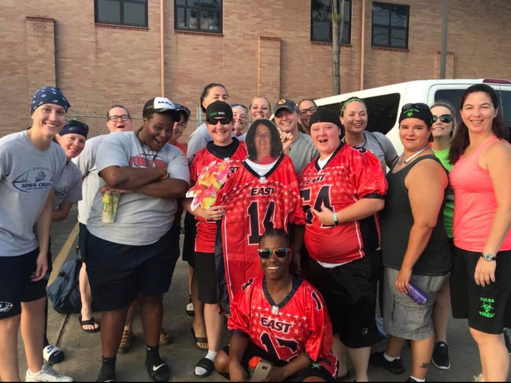tulsa_threat's tweet photo. East Side All-Stars! #iwfl #weplaytoo #eastside #crush #threat #womenstacklefootball https://t.co/Ytq3RmpaXt