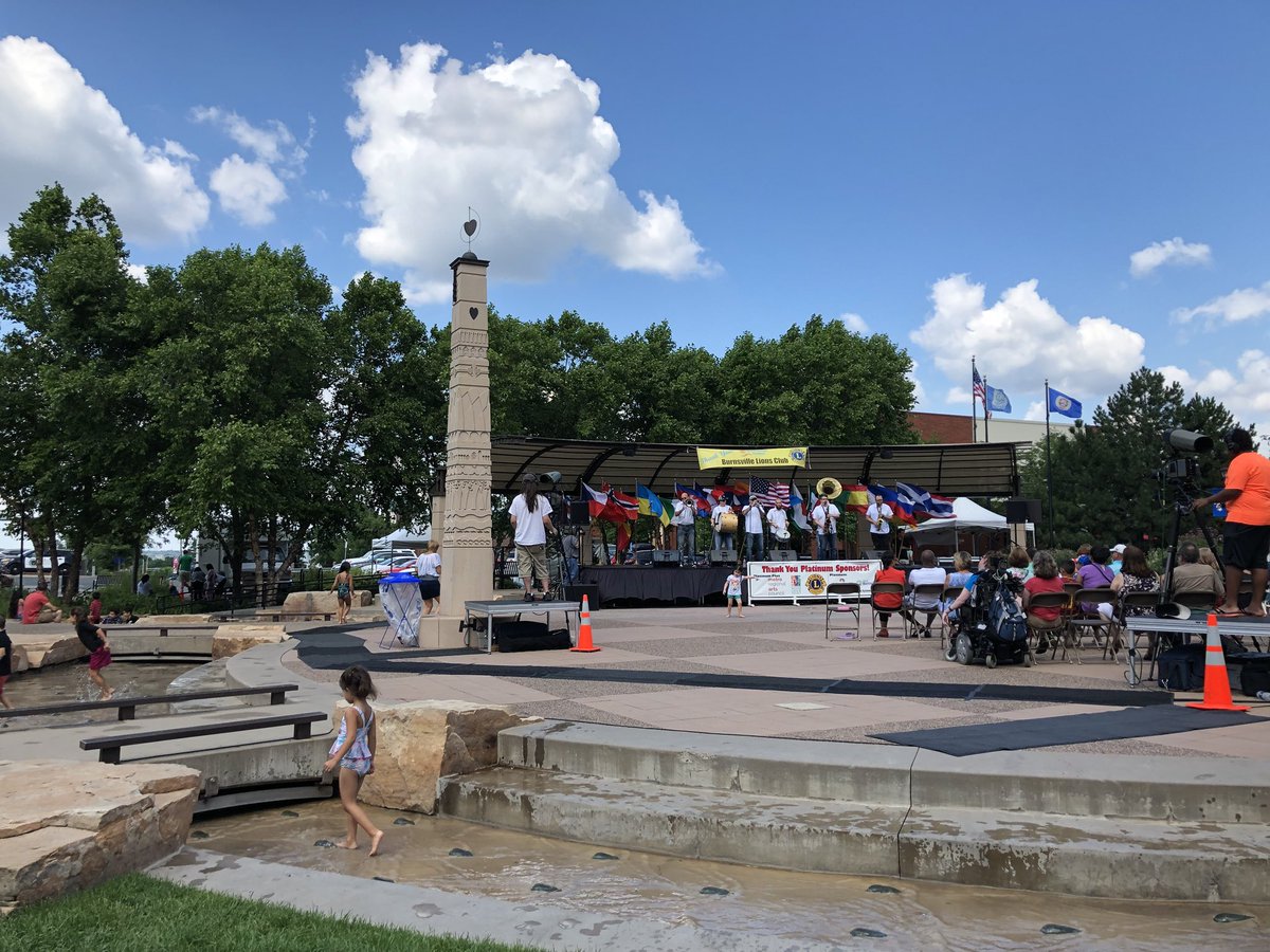 Might just be a perfect afternoon at the @BurnsvilleMN International Festival! The @jackbrassband is putting out some solid tones!